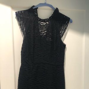 Whistles Black Animal Lace Dress size 8